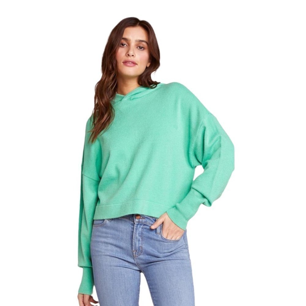 BB Dakota All Hood Things‎ Cropped Green Sweatshirt Size Large